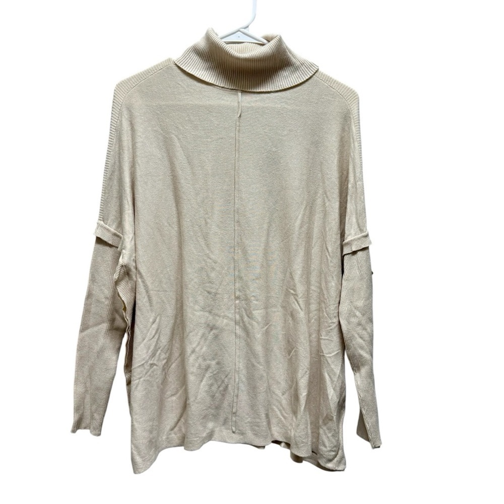 2/$30 S-Twelve Cream Ribbed Turtleneck Long Sleeve Top